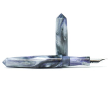 Load image into Gallery viewer, Purple Iris, Black, &amp; White Spreadbury Loft Bespoke Fountain Pen JoWo/Bock #6