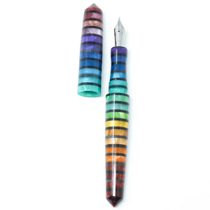 Jewel Tone Stripe Spreadbury Rainbow Loft Bespoke Fountain Pen JoWo/Bock #6