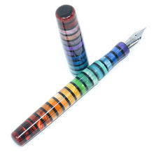 Load image into Gallery viewer, Jewel Tone Stripe 2 Highworth Rainbow Loft Bespoke Fountain Pen JoWo/Bock #6