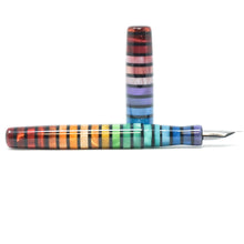 Load image into Gallery viewer, Jewel Tone Stripe 4 Highworth Slim Rainbow Loft Bespoke Fountain Pen JoWo/Bock #6