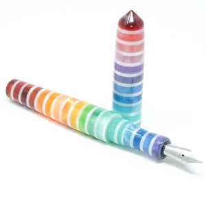 Jewel Tone White Rainbow Spreadbury Loft Bespoke Fountain Pen JoWo/Bock #6