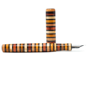 Tiger's Eye Stripe Highworth Loft Bespoke Fountain Pen JoWo/Bock #6