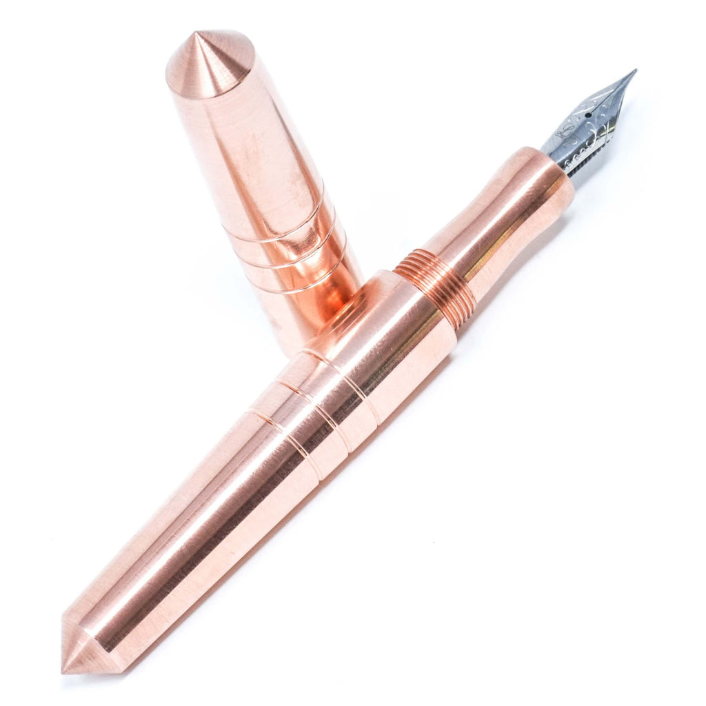 Copper ('Rose Gold') Spreadbury (Lines) Loft Bespoke Fountain Pen JoWo/Bock #6